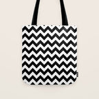 Chevron Black & White Tote Bag Gallery Image 1