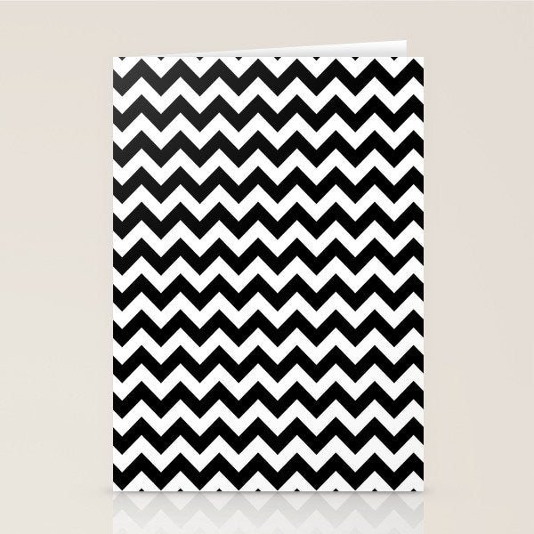 Chevron Black & White Stationery Card Gallery Image 2