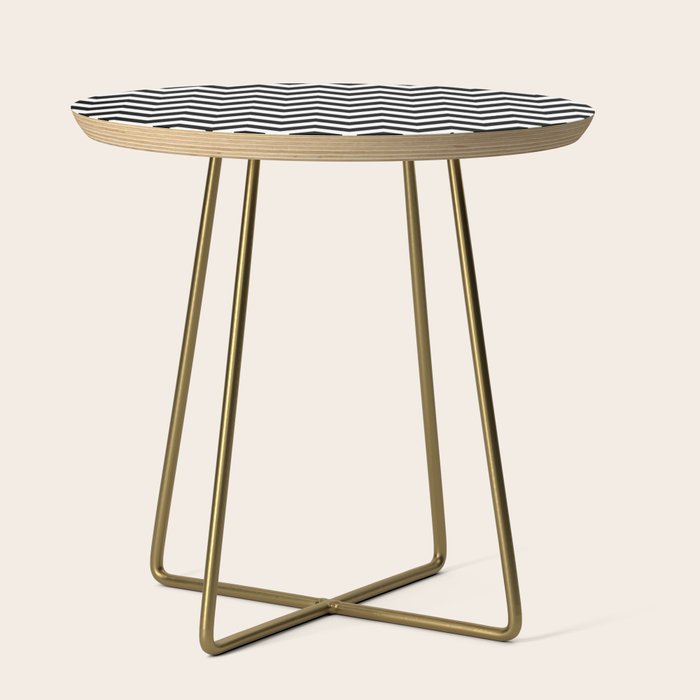 Chevron Black & White Side Table Gallery Image 1