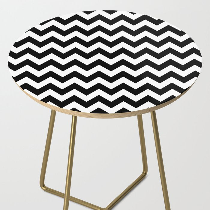Chevron Black & White Side Table Gallery Image 2