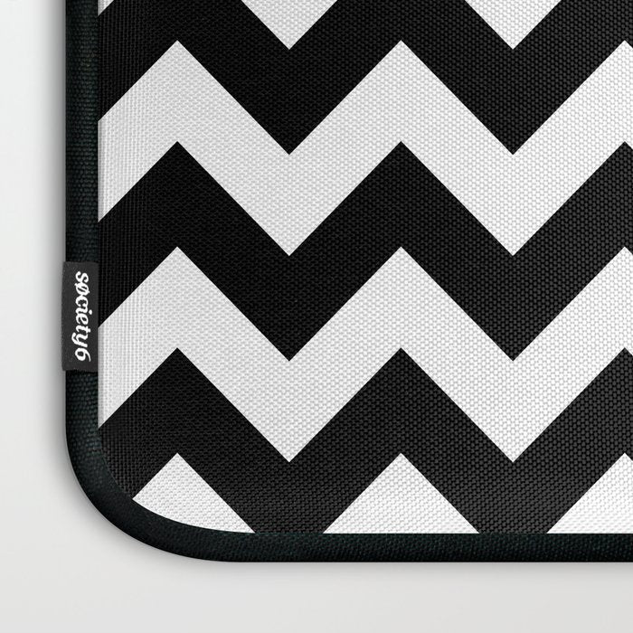 Chevron Black & White Laptop Sleeve Gallery Image 3