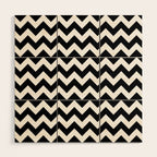 Chevron Black & White Wood Wall Art Gallery Image 1
