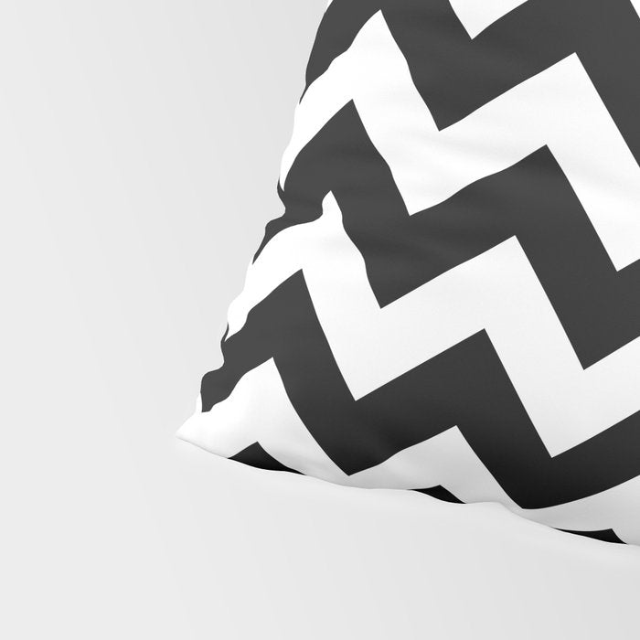 Chevron Black & White Pillow Sham Gallery Image 4