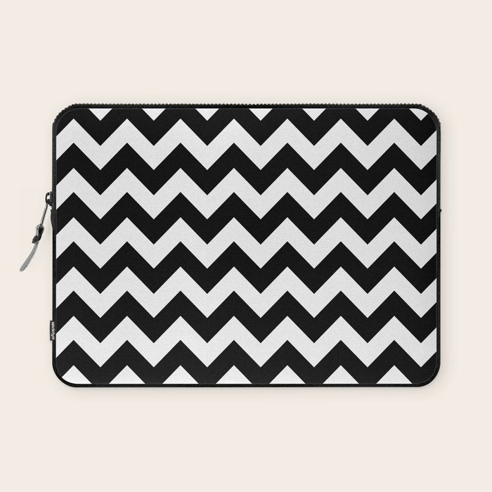 Chevron Black & White Laptop Sleeve Gallery Image 1