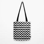 Chevron Black & White Tote Bag Gallery Image 2