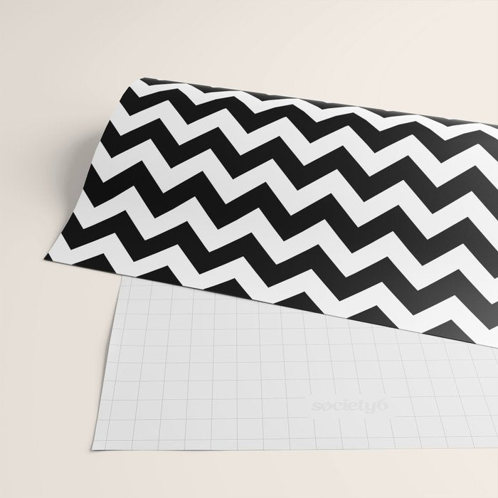 Chevron Black & White Wrapping Paper Gallery Image 2