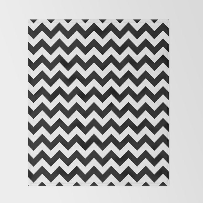 Chevron Black & White Throw Blanket Gallery Image 2