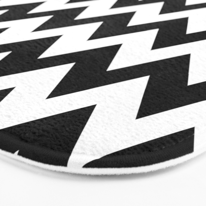 Chevron Black & White Bath Mat Gallery Image 3