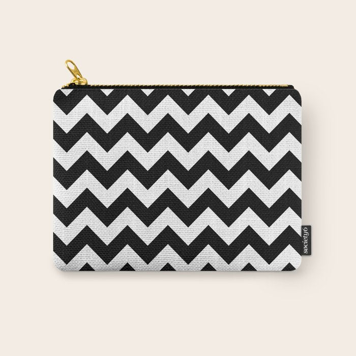 Chevron Black & White Carry All Pouch Gallery Image 1