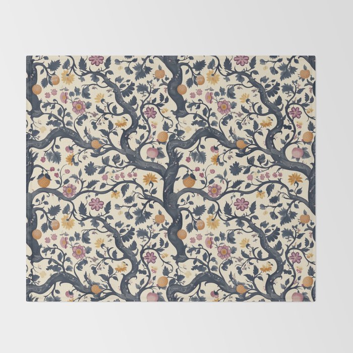 Romantic Botanica Autumn Whimsy Throw Blanket Gallery Image 2