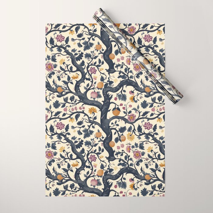 Romantic Botanica Autumn Whimsy Wrapping Paper Gallery Image 1
