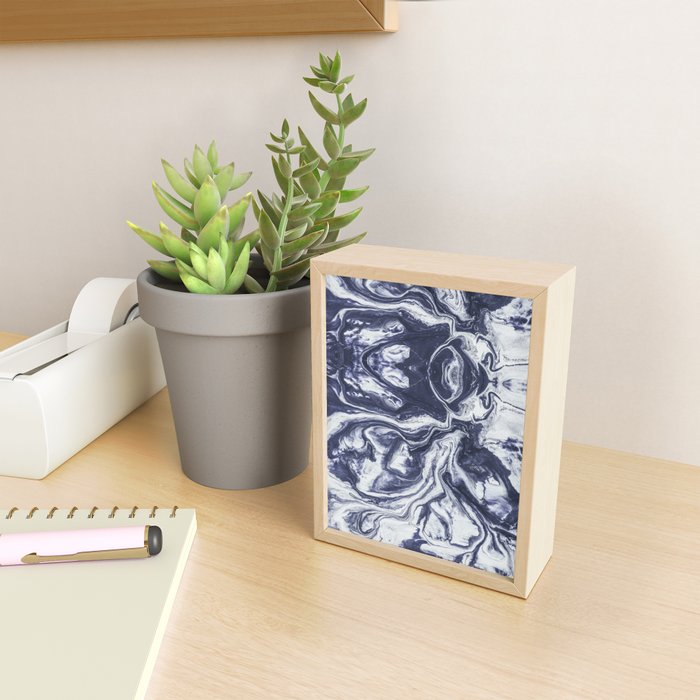 Marble indigo Mini Art Print Gallery Image 2
