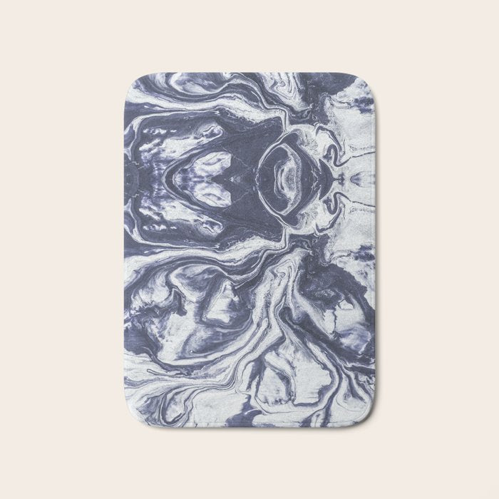 Marble indigo Bath Mat Gallery Image 1