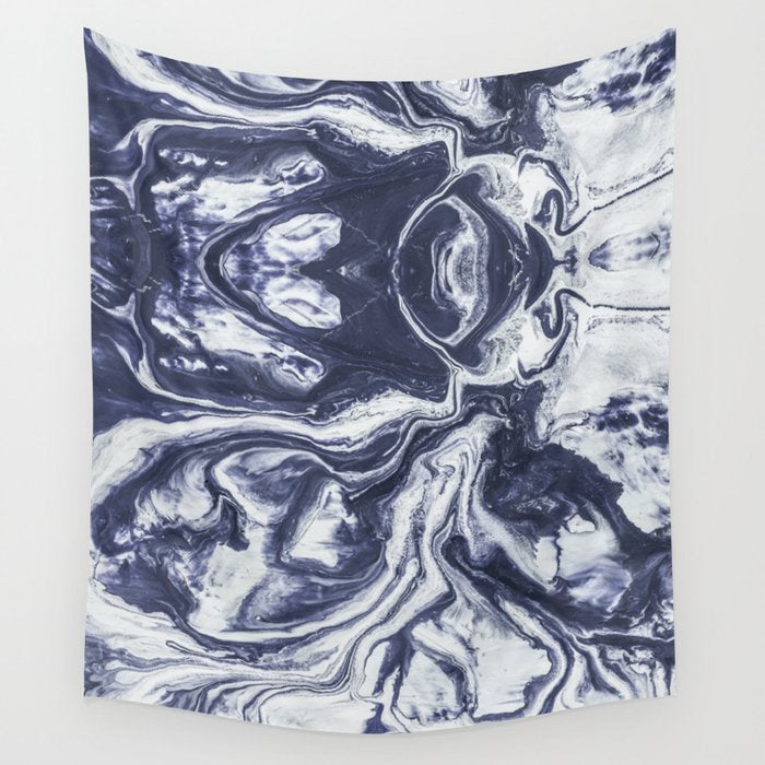 Marble indigo Wall Tapestry Gallery Image 4