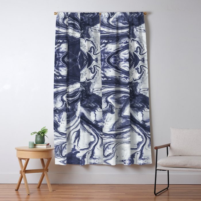 Marble indigo Window Curtain Gallery Image 5