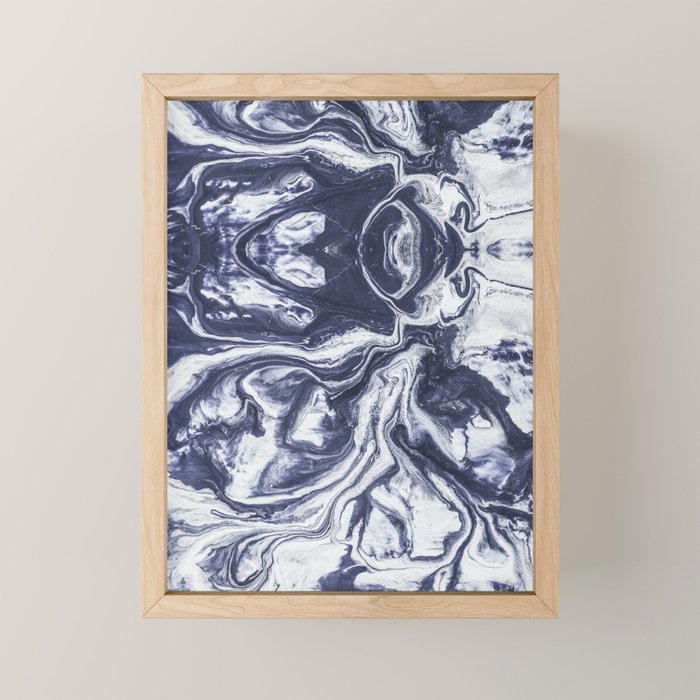 Marble indigo Mini Art Print Gallery Image 1