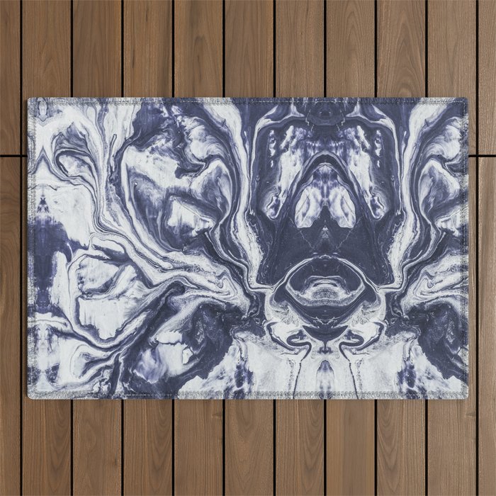 Marble indigo Outdoor Rug Gallery Image 1