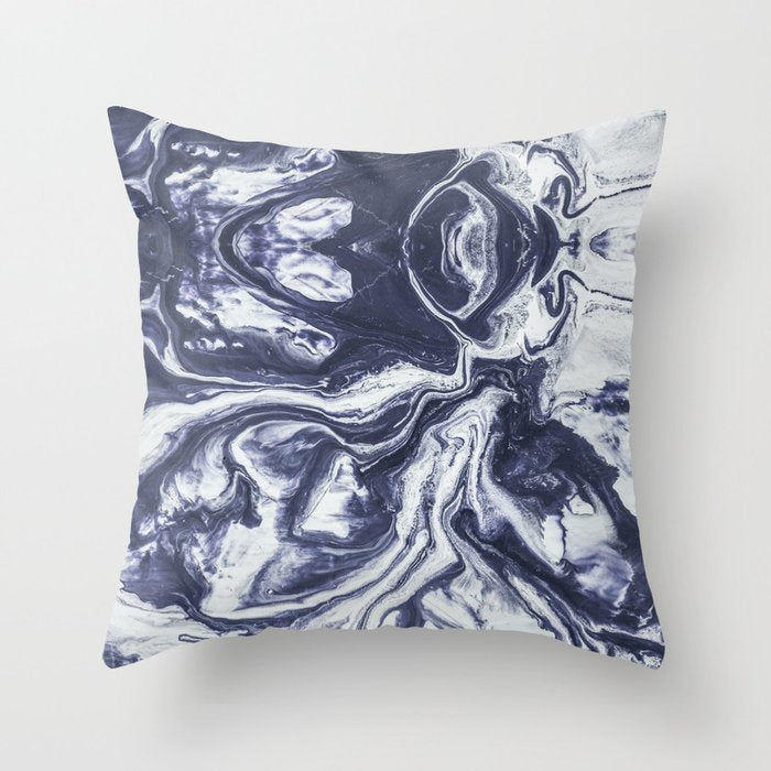 Marble indigo Throw Pillow Gallery Image 6