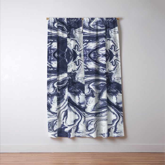 Marble indigo Window Curtain Gallery Image 3