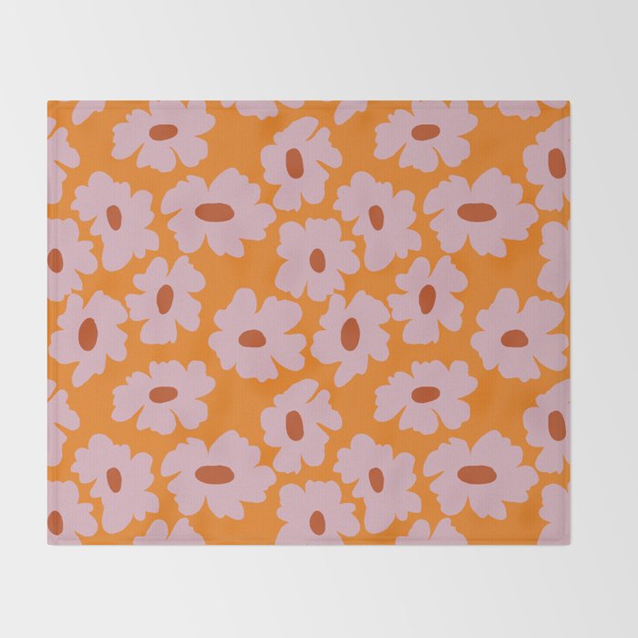 Lazy Pink floral  Throw Blanket Gallery Image 2