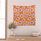 Lazy Pink floral  Wall Tapestry Gallery Image 2