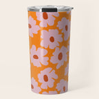 Lazy Pink floral  Travel Mug Gallery Image 1