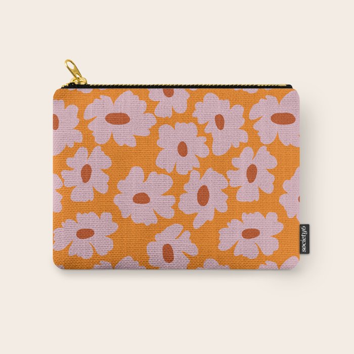 Lazy Pink floral  Carry All Pouch Gallery Image 1