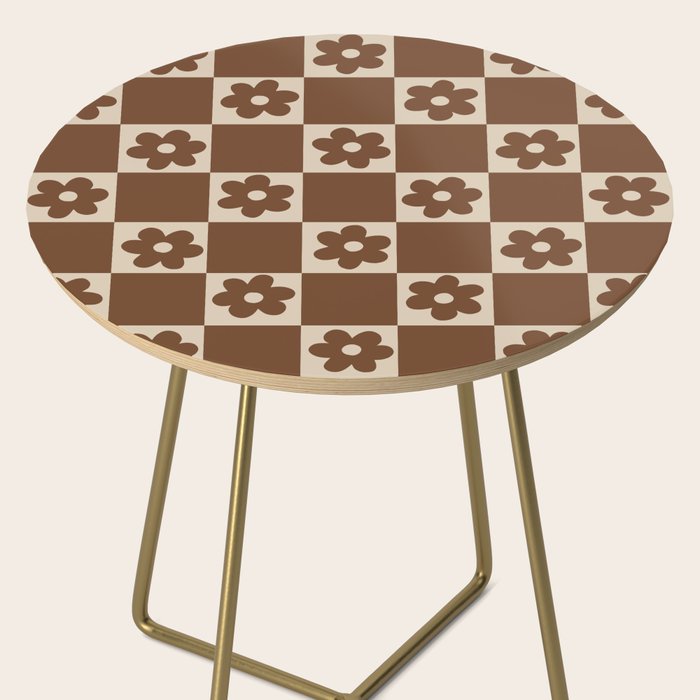 flower check âÂ all over chocolate Side Table Gallery Image 2