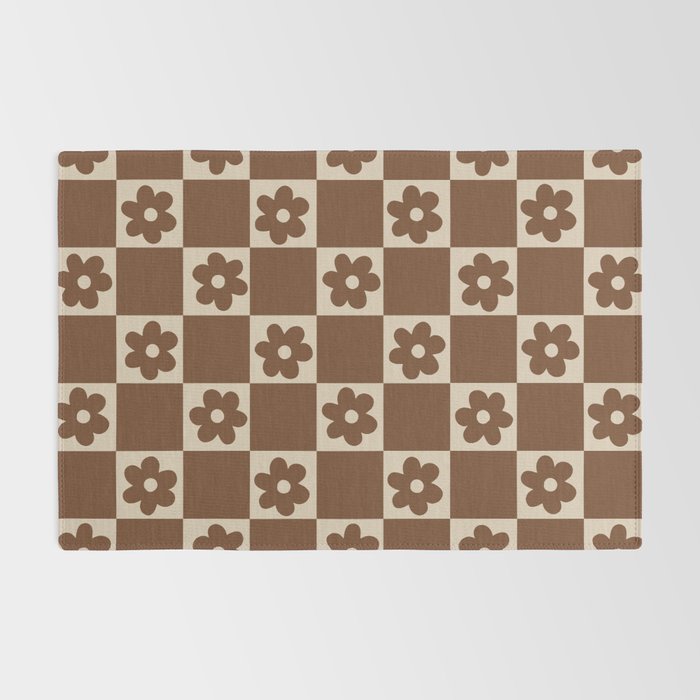 flower check âÂ all over chocolate Rug Gallery Image 2