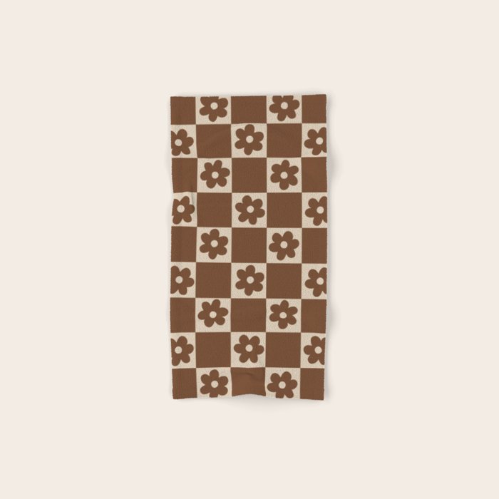 flower check âÂ all over chocolate Bath Towel Gallery Image 1