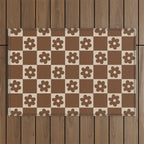 flower check âÂ all over chocolate Outdoor Rug Gallery Image 1