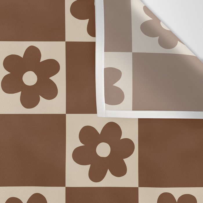 flower check âÂ all over chocolate Wall Tapestry Gallery Image 3