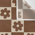 flower check âÂ all over chocolate Wall Tapestry Gallery Image 3