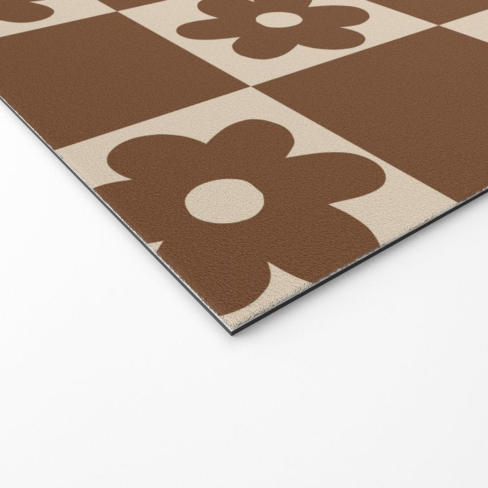 flower check âÂ all over chocolate Welcome Mat Gallery Image 2
