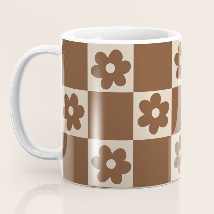 flower check âÂ all over chocolate Coffee Mug Gallery Image 3