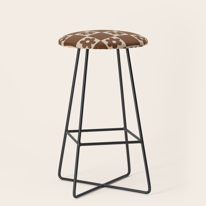 flower check âÂ all over chocolate Stool Gallery Image 1