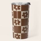flower check âÂ all over chocolate Travel Mug Gallery Image 2