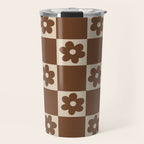 flower check âÂ all over chocolate Travel Mug Gallery Image 1