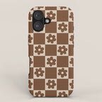 flower check âÂ all over chocolate iPhone Case Gallery Image 1