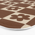 flower check âÂ all over chocolate Bath Mat Gallery Image 3