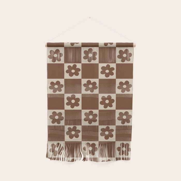 flower check âÂ all over chocolate Wall Hanging Gallery Image 1