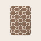 flower check âÂ all over chocolate Bath Mat Gallery Image 1