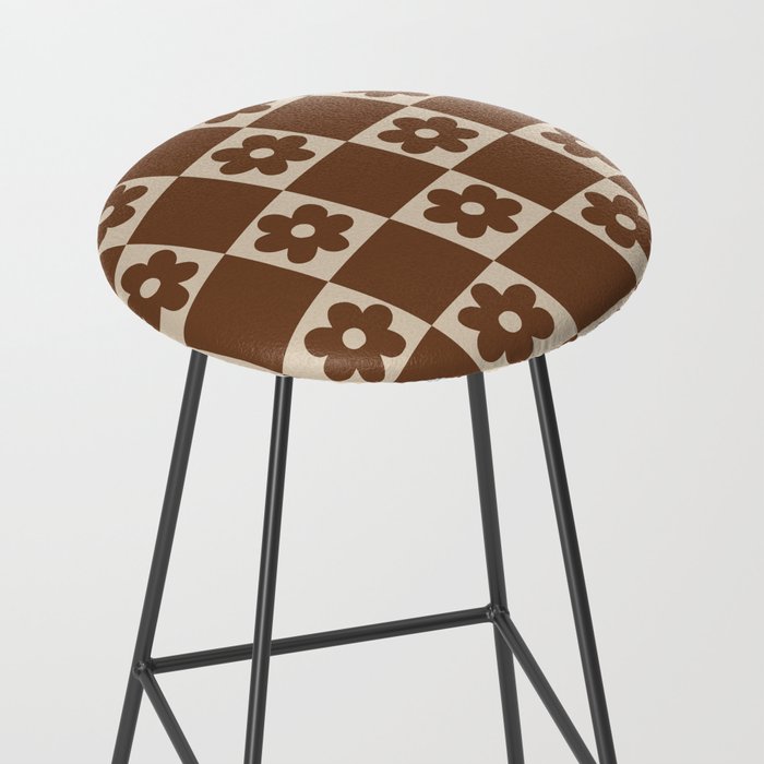flower check âÂ all over chocolate Stool Gallery Image 2