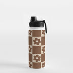 flower check âÂ all over chocolate Water Bottle Gallery Image 2
