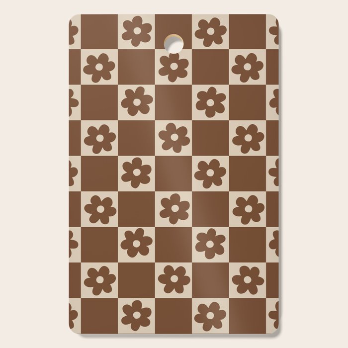 flower check âÂ all over chocolate Cutting Board Gallery Image 1