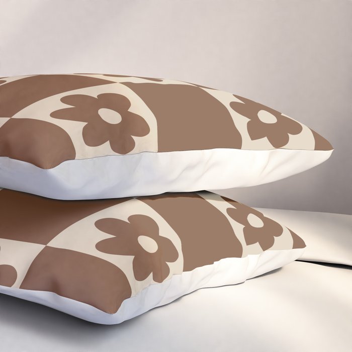 flower check âÂ all over chocolate Pillow Sham Gallery Image 3