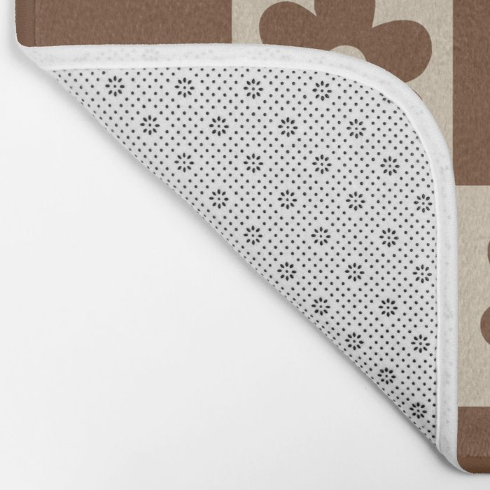 flower check âÂ all over chocolate Bath Mat Gallery Image 2