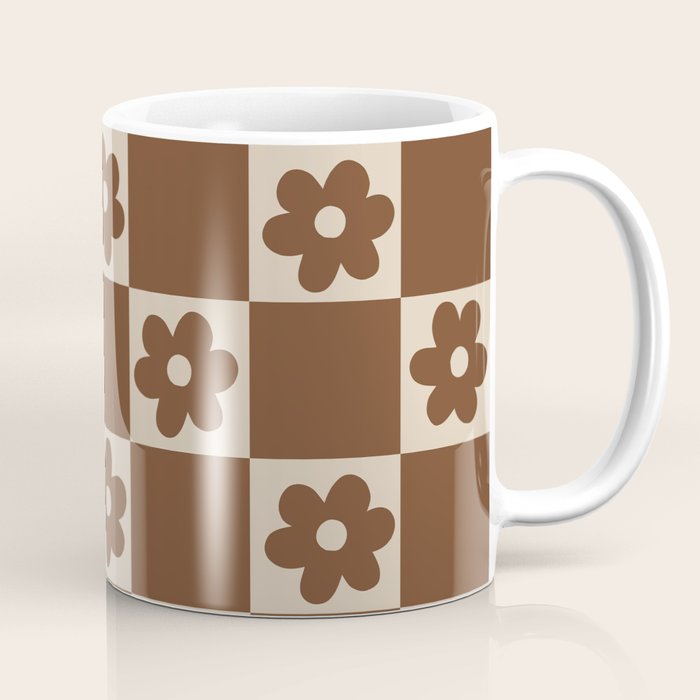 flower check âÂ all over chocolate Coffee Mug Gallery Image 1
