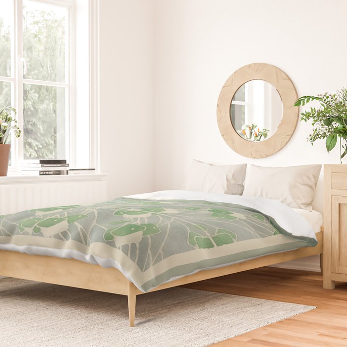 Green Geometric 1915 Hannah Borger Overbeck Duvet Cover Gallery Image 2
