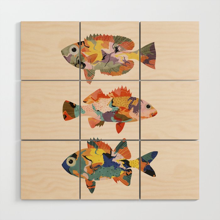 Colorful fish Wood Wall Art Gallery Image 1